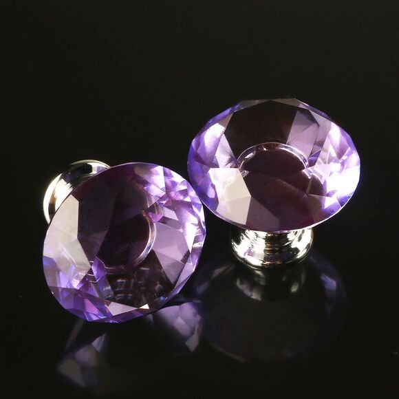 Diamond Shape 1.18" Cabinet Drawer Knob Pull Handle with Screw 10pcs Purple - Picture 4 of 6